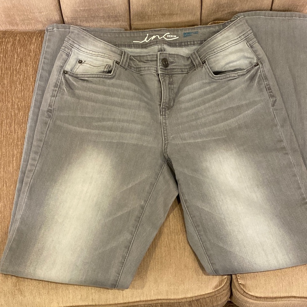 INC greyish skinny leg curvy fit jeans